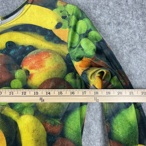 Vintage Db Sport Velvet Top Womens Small Fruit Print Bold Artsy Vibrant USA Made - Picture 5 of 12